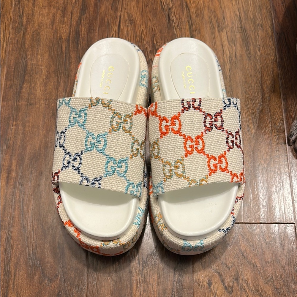 Multicolor Slide Sandals
